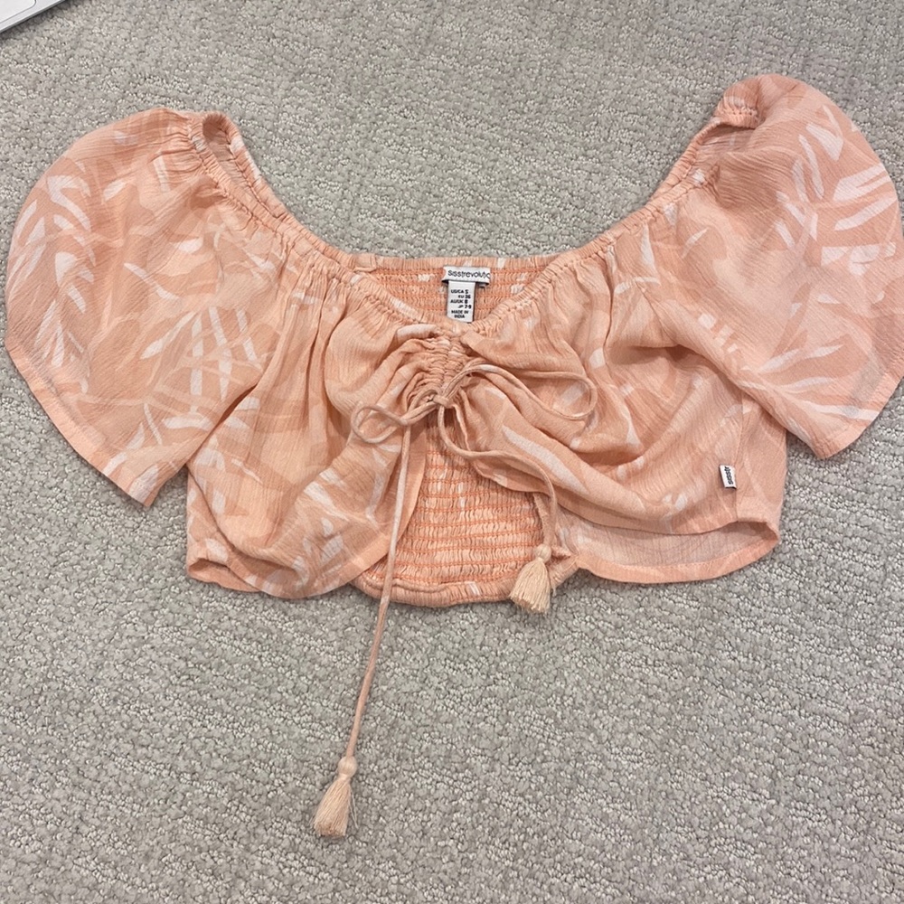 Size small pink and white top